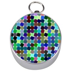 Geometric Background Colorful Silver Compasses