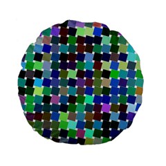 Geometric Background Colorful Standard 15  Premium Flano Round Cushions