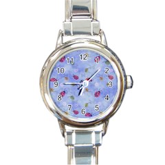 Ladybug Blue Nature Round Italian Charm Watch by HermanTelo