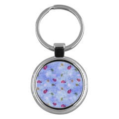 Ladybug Blue Nature Key Chain (round) by HermanTelo