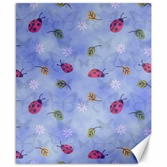 Ladybug Blue Nature Canvas 8  X 10 