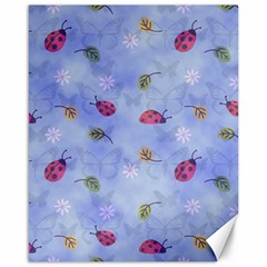 Ladybug Blue Nature Canvas 16  X 20  by HermanTelo