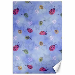 Ladybug Blue Nature Canvas 20  X 30  by HermanTelo