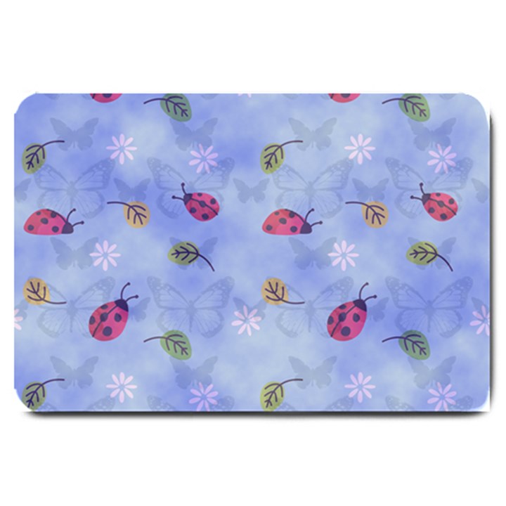 Ladybug Blue Nature Large Doormat 