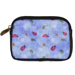 Ladybug Blue Nature Digital Camera Leather Case