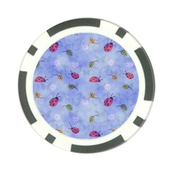 Ladybug Blue Nature Poker Chip Card Guard (10 Pack)