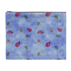 Ladybug Blue Nature Cosmetic Bag (xl) by HermanTelo