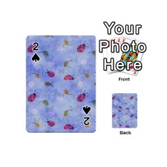 Ladybug Blue Nature Playing Cards Double Sided (mini)