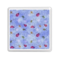 Ladybug Blue Nature Memory Card Reader (square) by HermanTelo