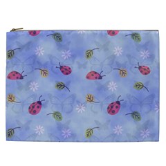 Ladybug Blue Nature Cosmetic Bag (xxl) by HermanTelo