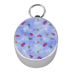 Ladybug Blue Nature Mini Silver Compasses