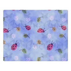 Ladybug Blue Nature Double Sided Flano Blanket (large)  by HermanTelo