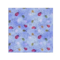 Ladybug Blue Nature Small Satin Scarf (square)