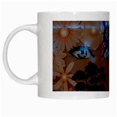 Landscape Woman Magic Evening White Mugs by HermanTelo