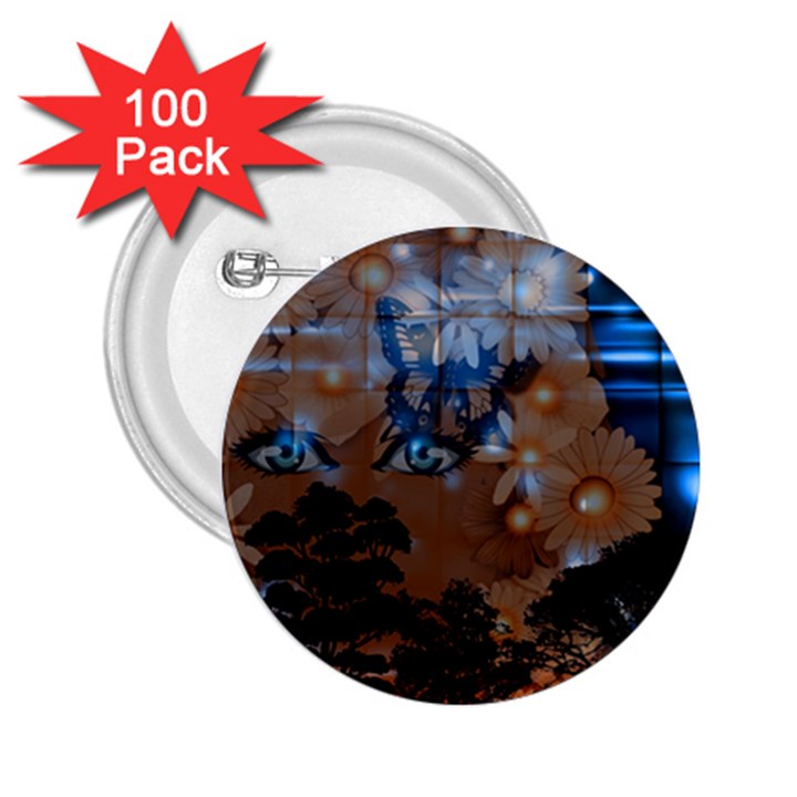 Landscape Woman Magic Evening 2.25  Buttons (100 pack) 