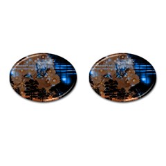 Landscape Woman Magic Evening Cufflinks (oval)