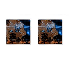 Landscape Woman Magic Evening Cufflinks (square)