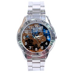 Landscape Woman Magic Evening Stainless Steel Analogue Watch