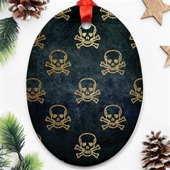 Golden Glitter Skeleton Gothic Ornament (oval) by HermanTelo