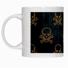 Golden Glitter Skeleton Gothic White Mugs by HermanTelo