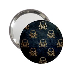 Golden Glitter Skeleton Gothic 2 25  Handbag Mirrors by HermanTelo