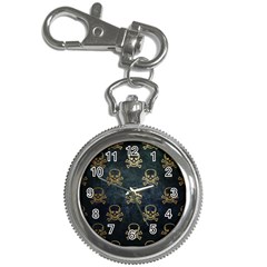 Golden Glitter Skeleton Gothic Key Chain Watches by HermanTelo