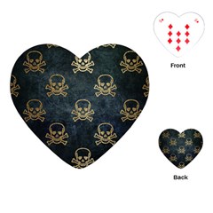 Golden Glitter Skeleton Gothic Playing Cards (heart)