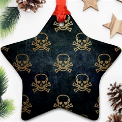 Golden Glitter Skeleton Gothic Star Ornament (two Sides)