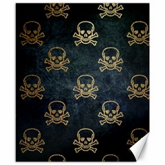 Golden Glitter Skeleton Gothic Canvas 8  X 10  by HermanTelo