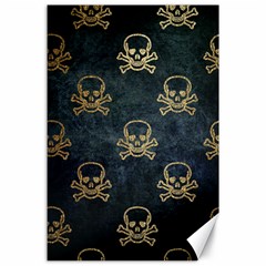 Golden Glitter Skeleton Gothic Canvas 24  X 36  by HermanTelo