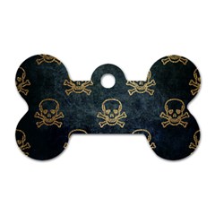 Golden Glitter Skeleton Gothic Dog Tag Bone (two Sides) by HermanTelo