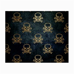 Golden Glitter Skeleton Gothic Small Glasses Cloth (2 Sides) by HermanTelo