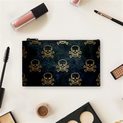 Golden Glitter Skeleton Gothic Cosmetic Bag (small) by HermanTelo