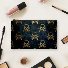 Golden Glitter Skeleton Gothic Cosmetic Bag (medium) by HermanTelo