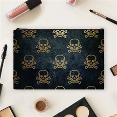 Golden Glitter Skeleton Gothic Cosmetic Bag (large)