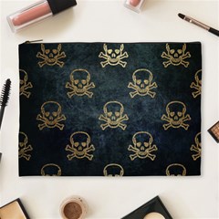 Golden Glitter Skeleton Gothic Cosmetic Bag (xl)