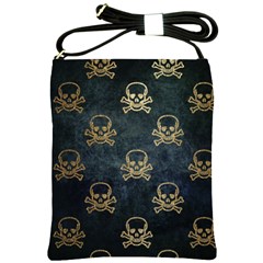 Golden Glitter Skeleton Gothic Shoulder Sling Bag