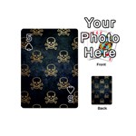 Golden Glitter Skeleton Gothic Playing Cards Double Sided (Mini) Front - Spade5