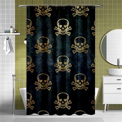 Golden Glitter Skeleton Gothic Shower Curtain 48  X 72  (small) 