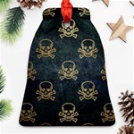 Golden Glitter Skeleton Gothic Ornament (Bell) Front