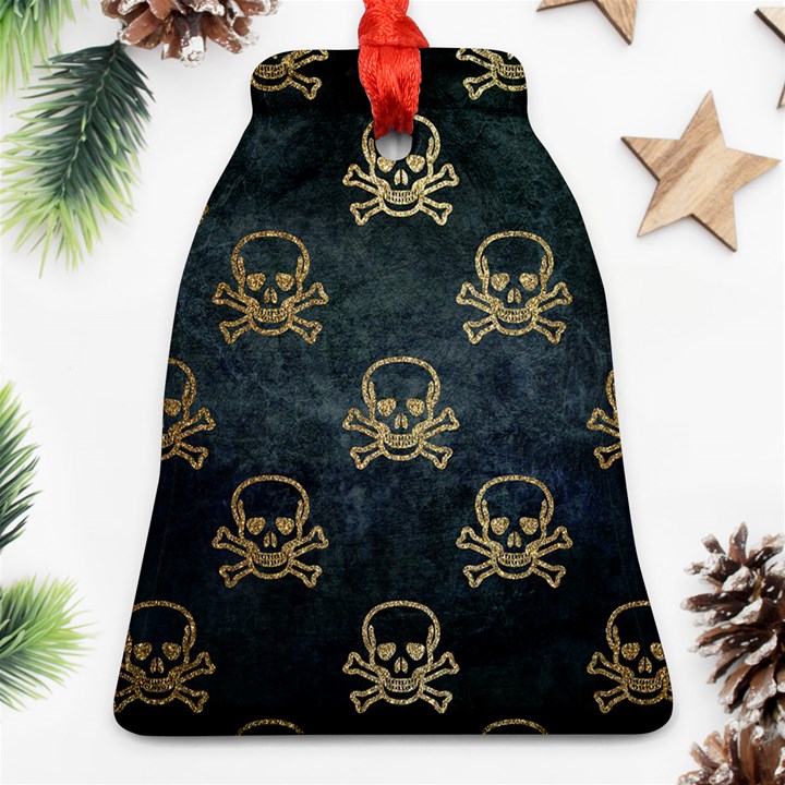 Golden Glitter Skeleton Gothic Ornament (Bell)