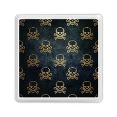 Golden Glitter Skeleton Gothic Memory Card Reader (square)