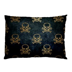 Golden Glitter Skeleton Gothic Pillow Case (two Sides) by HermanTelo