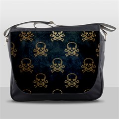 Golden Glitter Skeleton Gothic Messenger Bag by HermanTelo