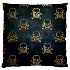 Golden Glitter Skeleton Gothic Large Cushion Case (two Sides)