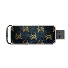 Golden Glitter Skeleton Gothic Portable Usb Flash (one Side) by HermanTelo