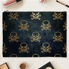 Golden Glitter Skeleton Gothic Cosmetic Bag (xxxl)