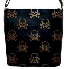 Golden Glitter Skeleton Gothic Flap Closure Messenger Bag (s) by HermanTelo