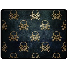 Golden Glitter Skeleton Gothic Double Sided Fleece Blanket (large)  by HermanTelo