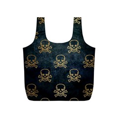 Golden Glitter Skeleton Gothic Full Print Recycle Bag (s)